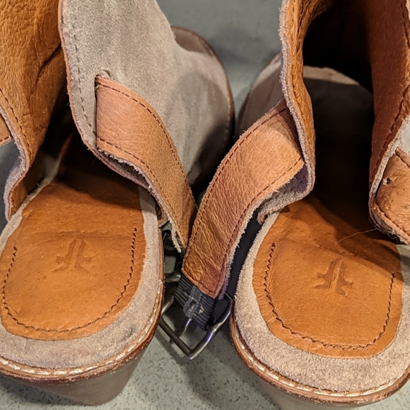 Frye Suede Peep Toe Booties - Picture 6 of 7